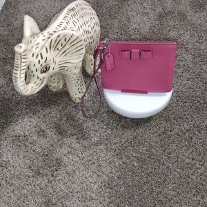 Coach Pink Bow Wristlet Clutch
